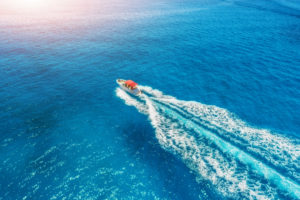 Motorboat at the sea
