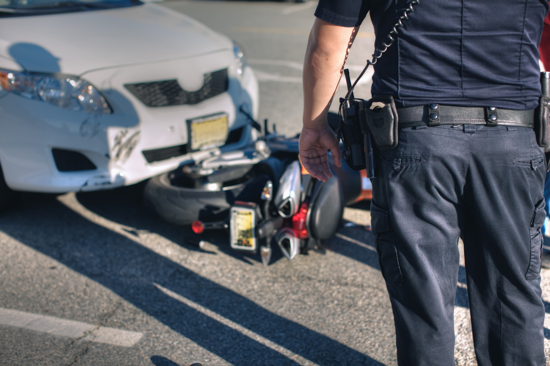 Motorcycle and car accident