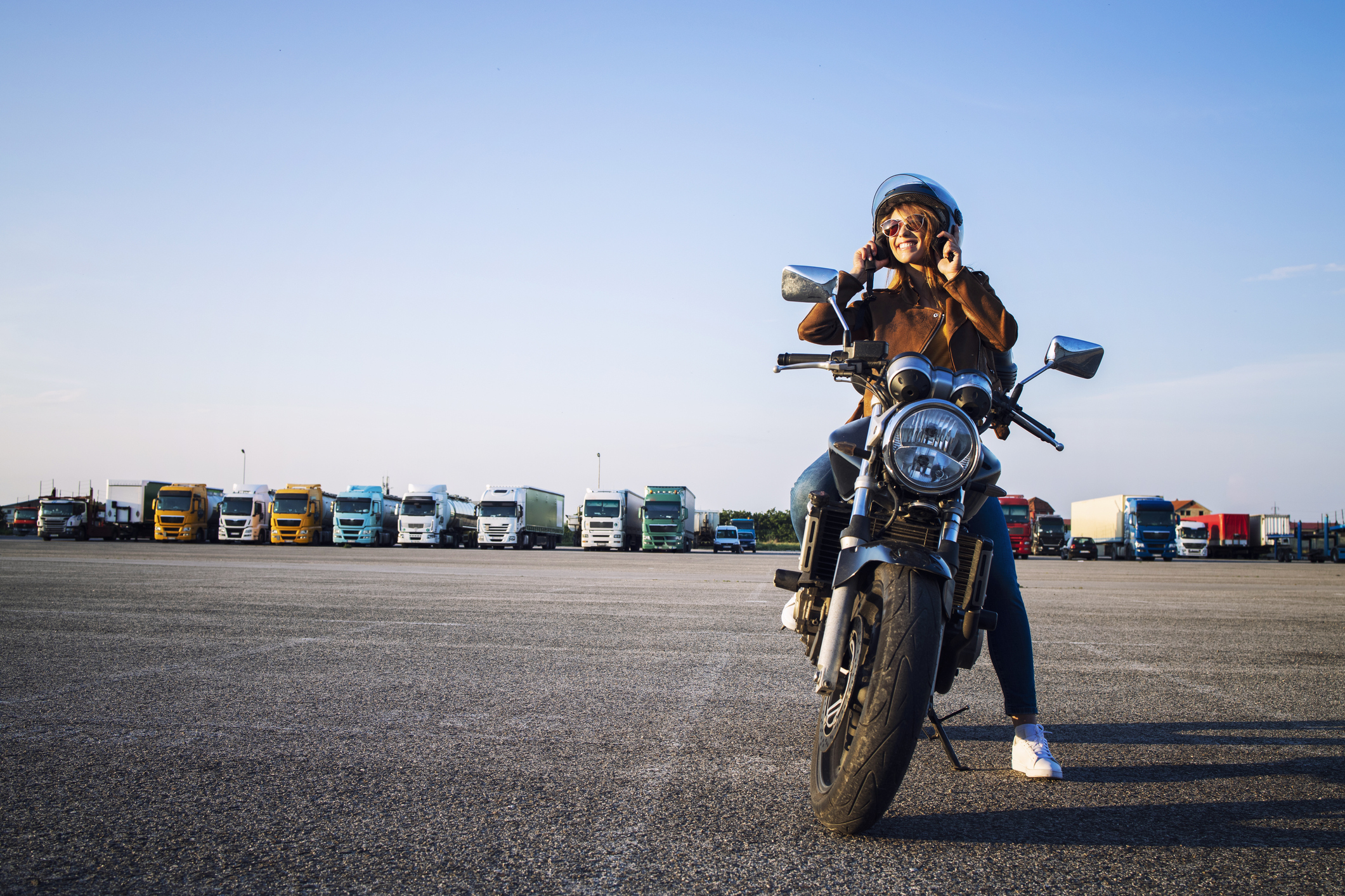 woman sitting on a motorcycle