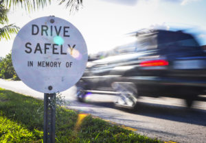 Drive safe roadside sign