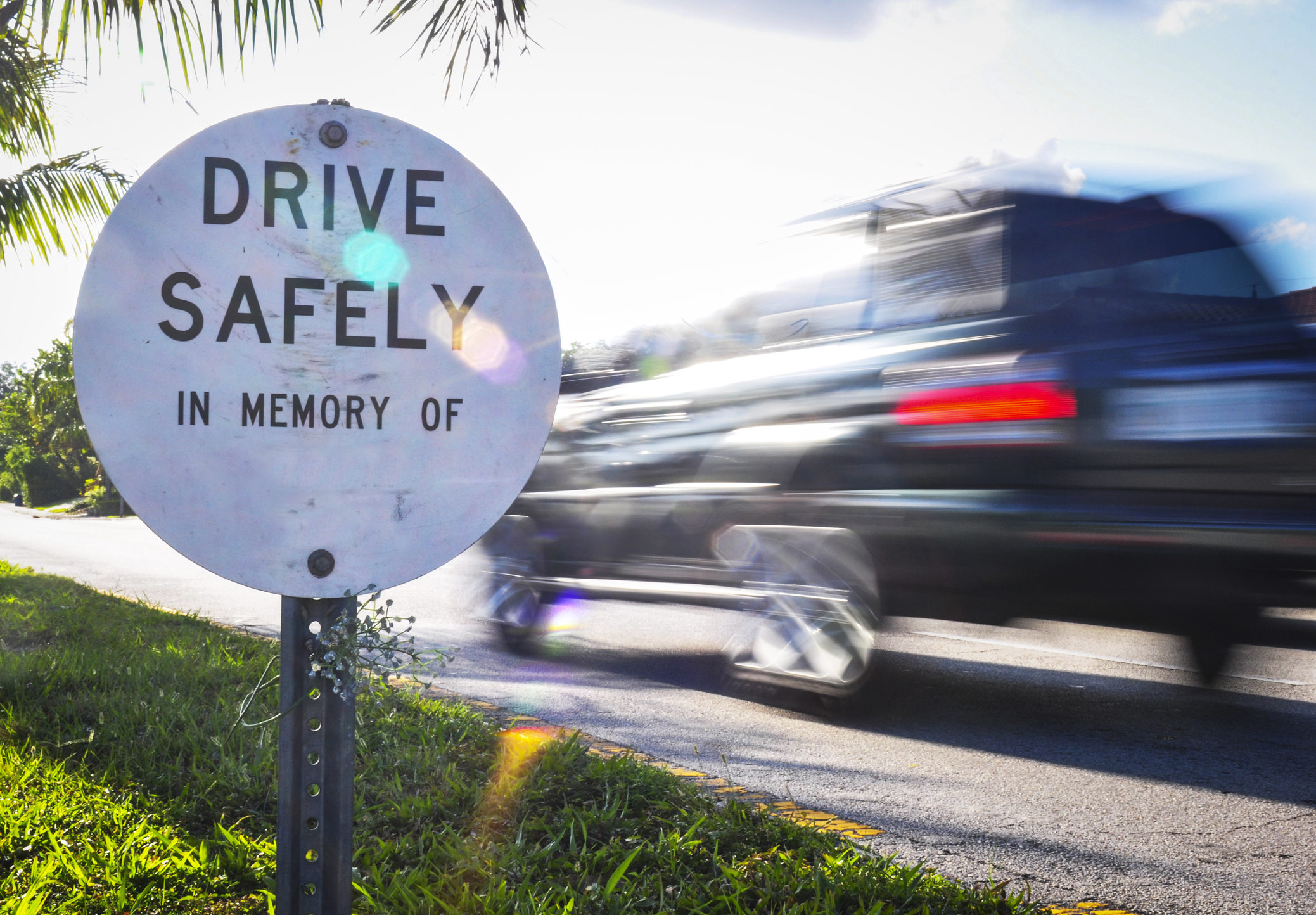 Drive safe roadside sign