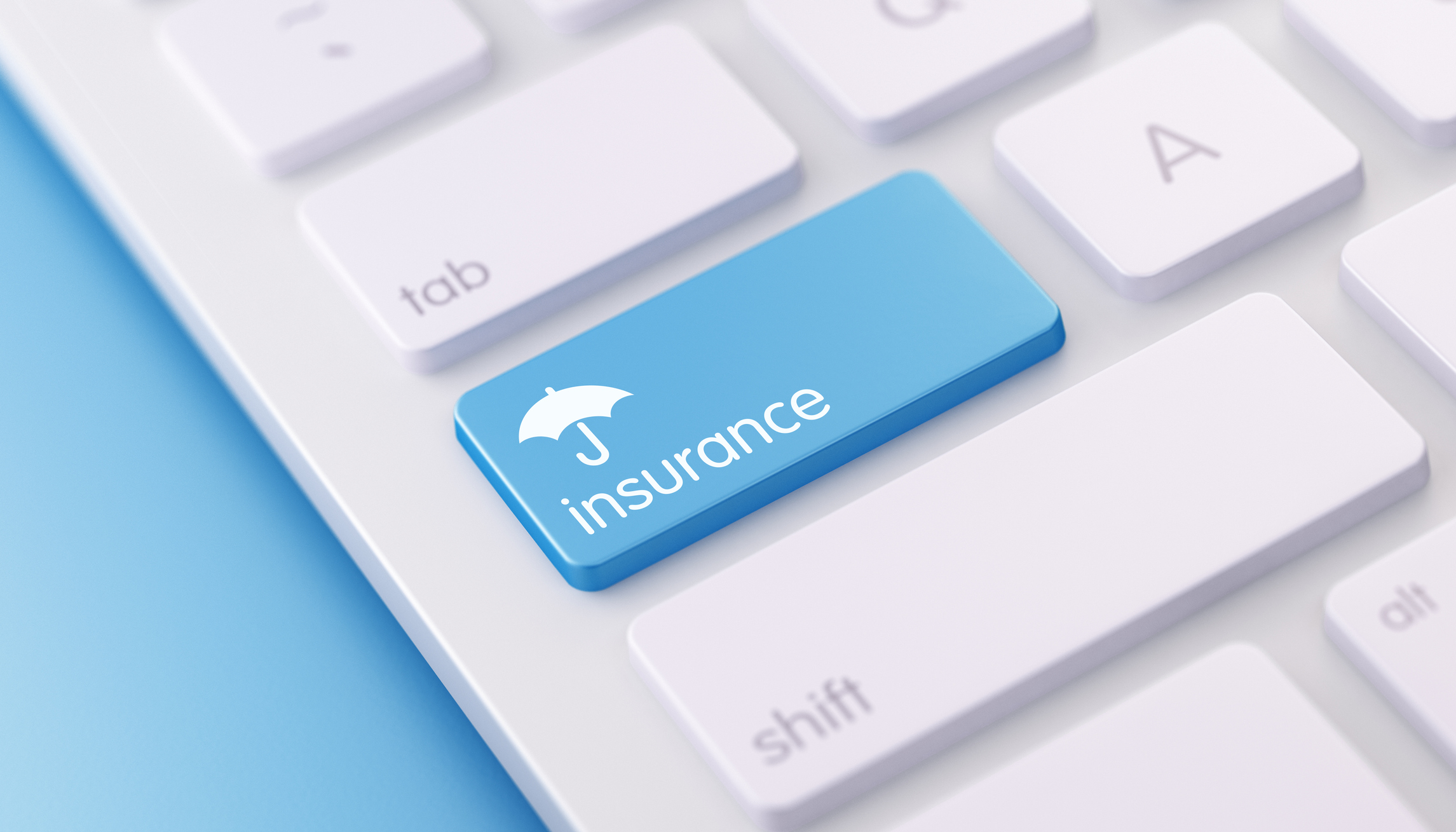 Keyboard with insurance button