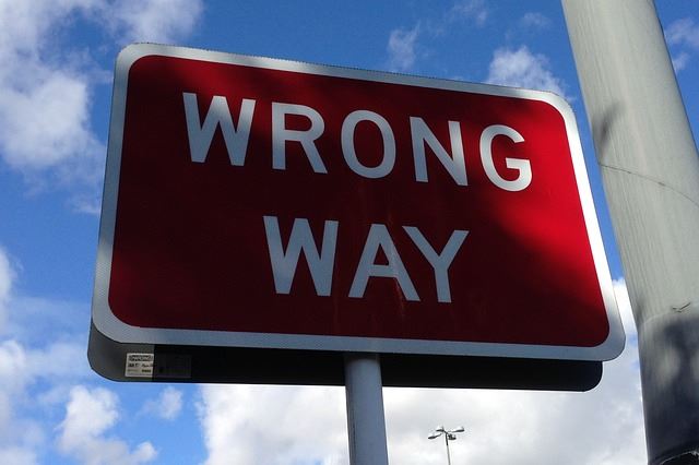 wrong way