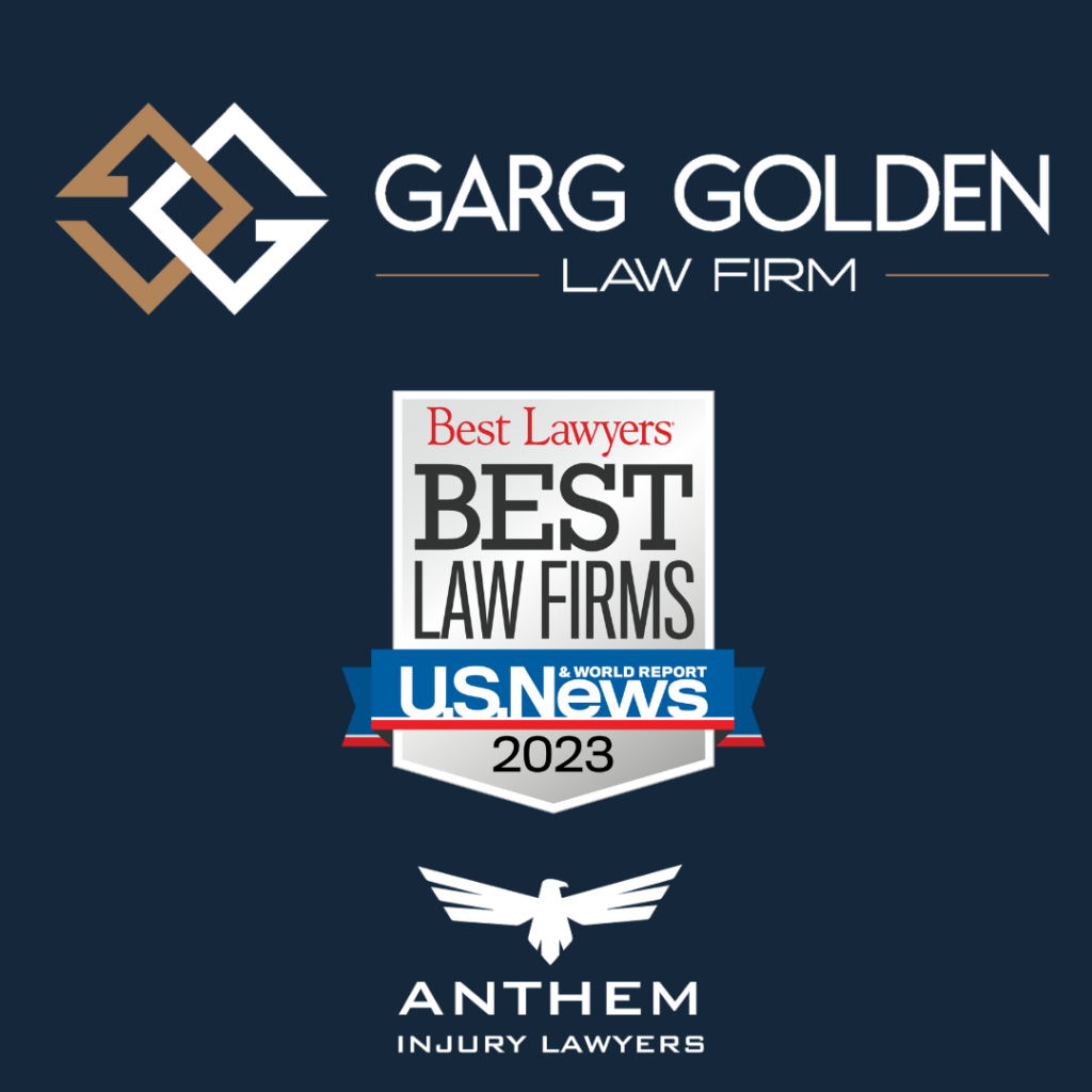 Anthem Injury Lawyers’ Sister Firm Garg Golden Ranked Among “Best Law Firms”