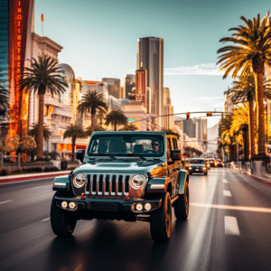 Jeep driving in Las Vegas
