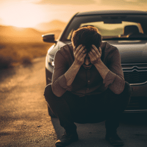 man holding head in pain