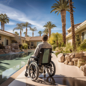 Man sitting in wheelchair