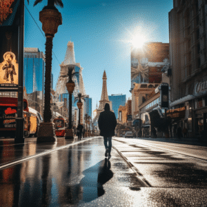 person walking in las vegas