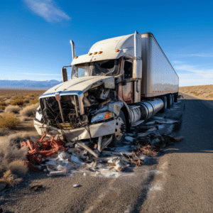 semi truck crashed in Nevada