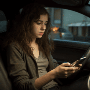 Teen texting and driving