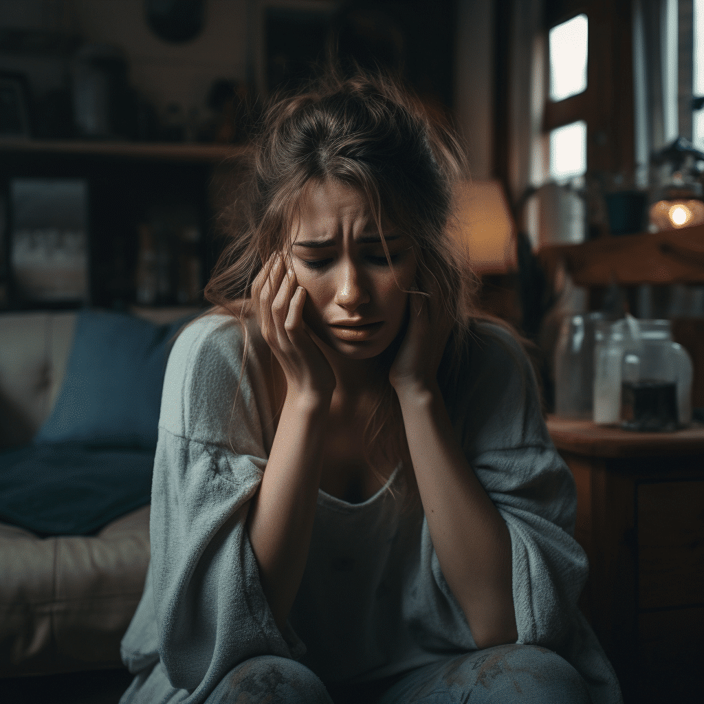 woman crying in her home | Henderson wrongful death lawyer
