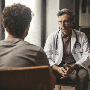 Doctor talking to patient