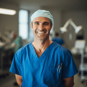 Surgeon smiling