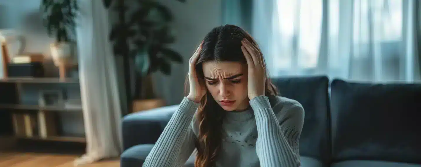 A woman with concussion headache